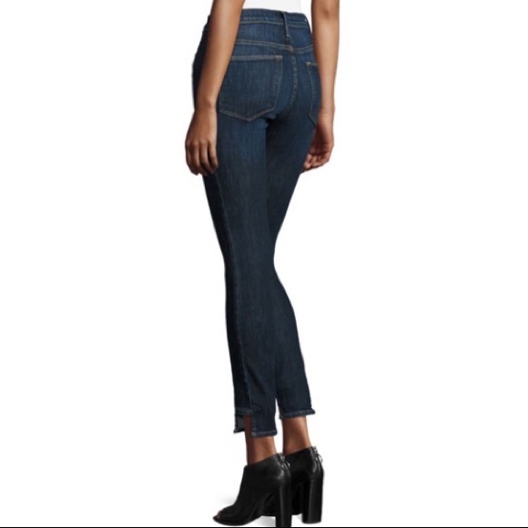 Frame Denim Le High Skinny Side Step Jeans, Harway high waisted dark wash - Picture 2 of 14